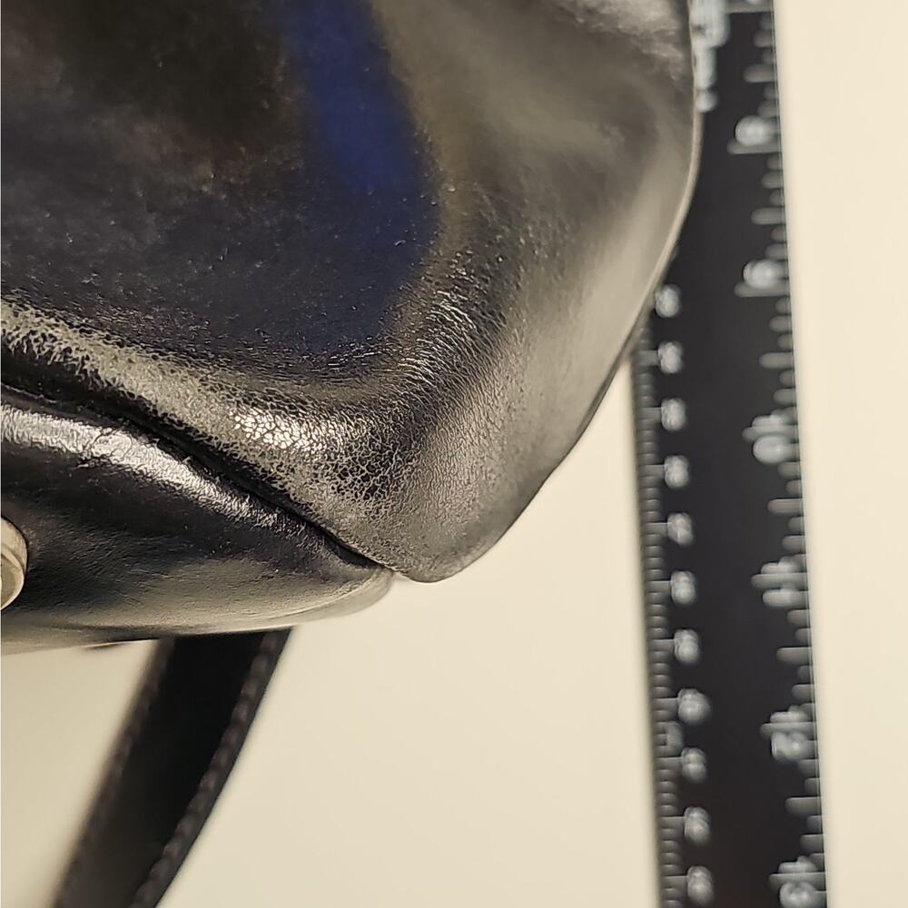 Vintage J Jill Black Genuine Leather Hobo Shoulder Bag Y2K Burgundy Lining - Picture 12 of 13